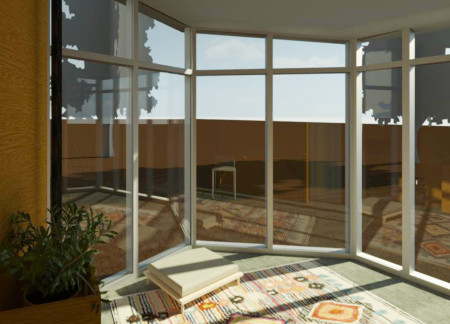 Plywood Sanctuary Integrated with Natural Light for Mindful Retreat