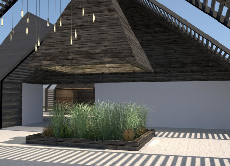 Barrier-Free Visitor Center Featuring Natural Wood and Photovoltaic Glass