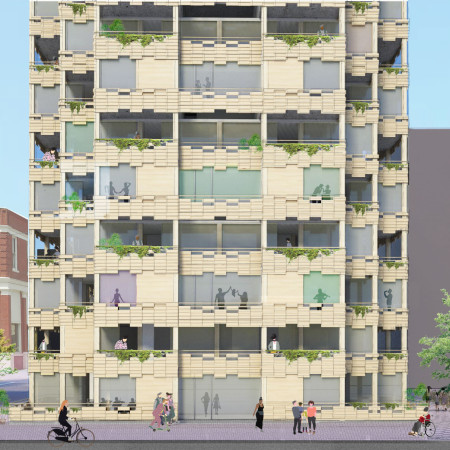 Balconies and Greenery Define Modular Urban Living