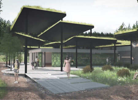 A Visitor Centre Bridging Motorway and Wetland Landscapes