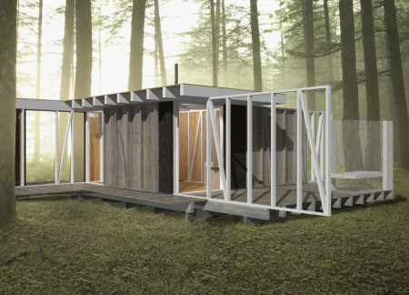 Cork-Clad Retreat Showcasing Recycled Materials Embraced by Nature