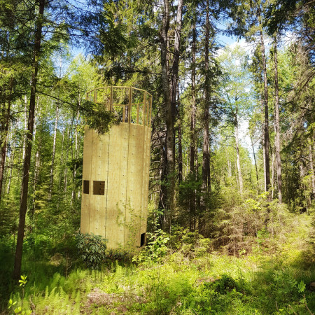 Cylindrical Retreat with Hand-Made Map Embracing Nature