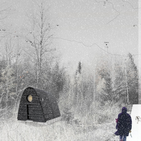 Parabolic Retreat Built from Straw Bales and Reed Thatch