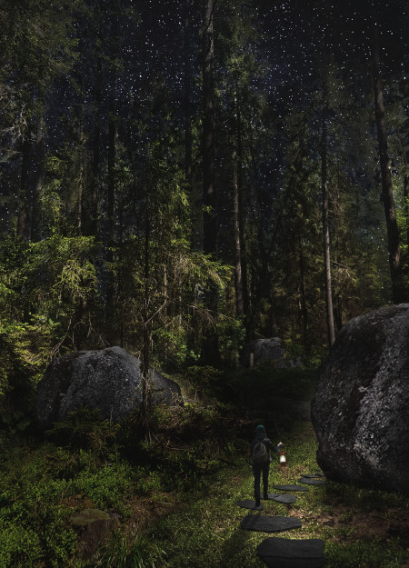 Ecological Retreat Featuring Straw-Bale Construction and Octagonal Form