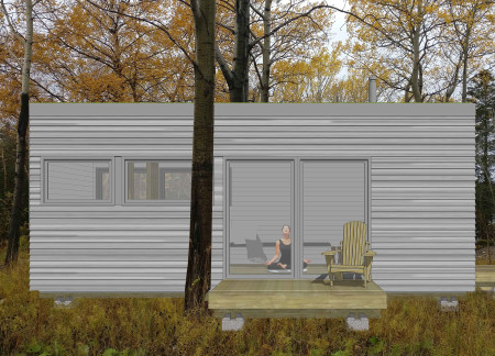 Sustainable Retreat in Weathered Siberian Larch Featuring Natural Moss Insulation