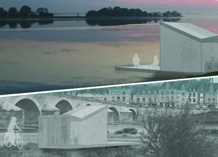 Floating Shelters Crafted from Recycled Materials for Eco-Friendly Cycling Paths