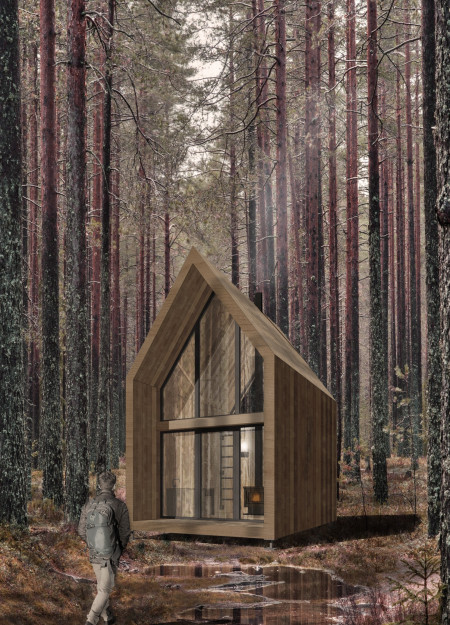 Wood-Burning Sanctuary with Saltwater Lanterns Surrounded by Nature