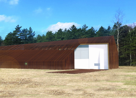 Translucent Glass and Louvered Roof in a Natural Landscape Retreat