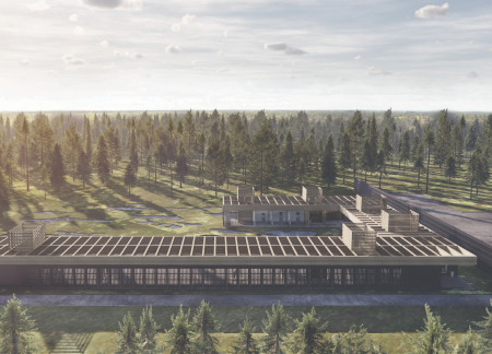 Charred Wooden Shingles and Rainwater Harvesting in a Visitor Center Design