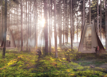 Biomass Heating in a Wood-Clad Retreat Embracing Nature