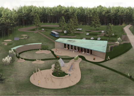 Rammed Earth and Copper Center Emphasizing Sustainable Water Management