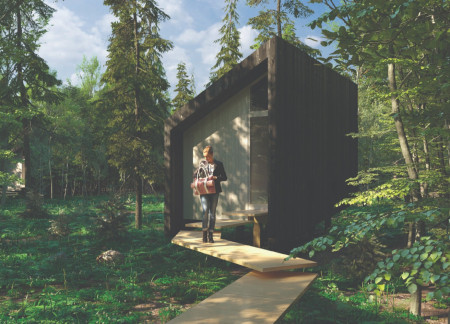 Cedar-Clad Retreat with Sustainable Utility and Natural Light