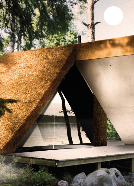 Thatched Sanctuary Crafted from Timber and Reed for Solitary Reflection