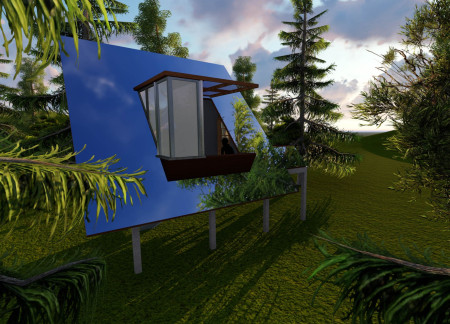 Reflective Cabins with Double Glazing Overlooking a Forested Lake