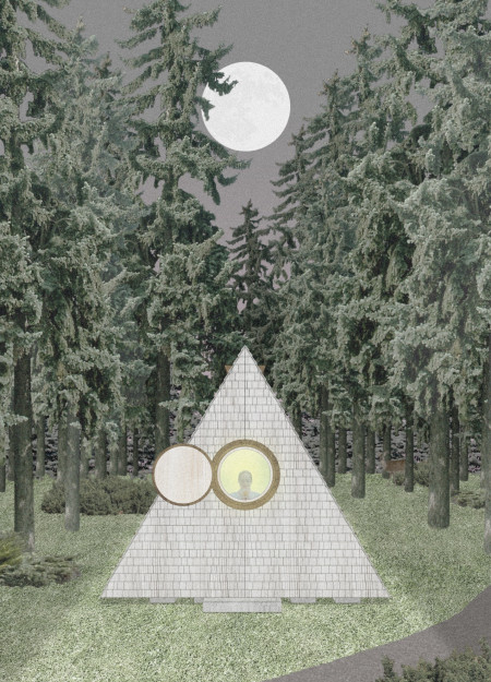 Saddle Roof Retreat with Mobile Solar and Integrated Dry Toilet