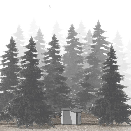 Cylindrical Cabin with Pinewood Walls and Ambient Sound Integration