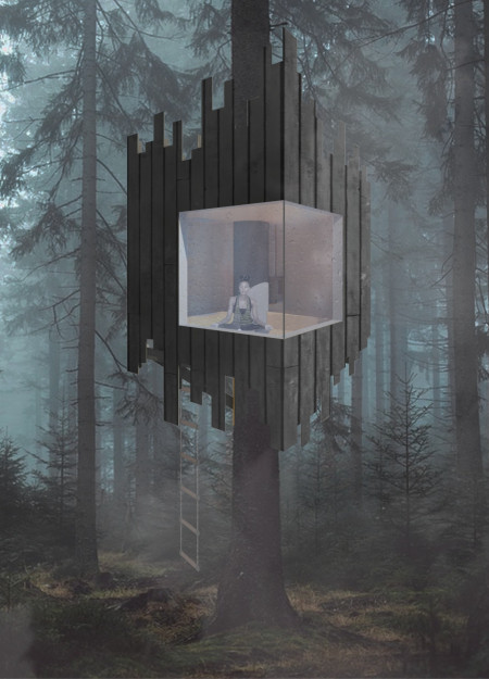 Charred Spruce Cabin Embracing Nature Through Minimalist Meditation