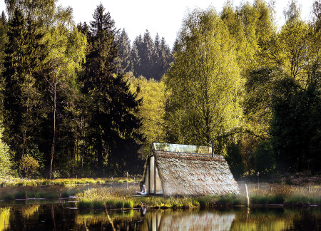 A-Frame Retreat with Heavy Timber and Thatching Integration