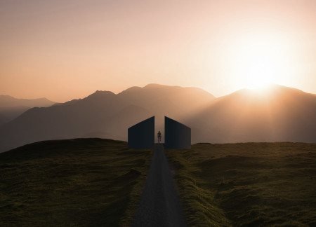 Black Wood Cabins Offering Community Spaces Along a Cycling Route