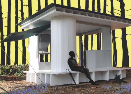 Layered Winter Coat Retreat with Concrete Plywood and Timber Frame Construction