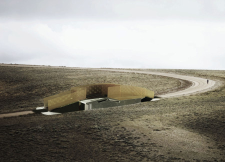Subterranean Rest Stop Crafted from Rammed Earth and Integrated Solar Panels