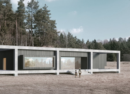 A Nature-Integrated Visitor Center with Panoramic Forest Views