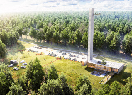 A Visitor Facility with a Vertical Observation Tower