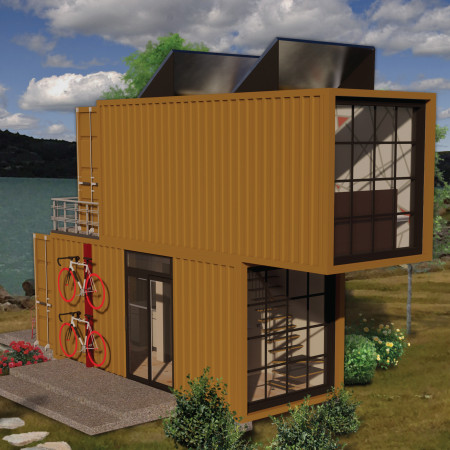 Recycled Glass and Local Art Enhance a Sustainable Getaway in Shipping Containers