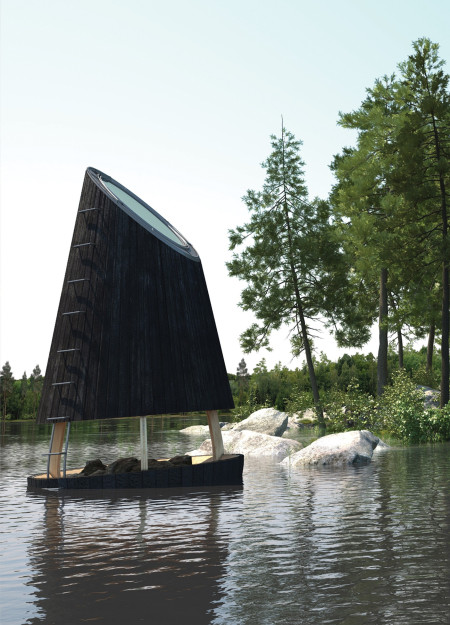 Floating Cabins with Eco-Rocket Stoves and Rainwater Harvesting for Mindful Retreats
