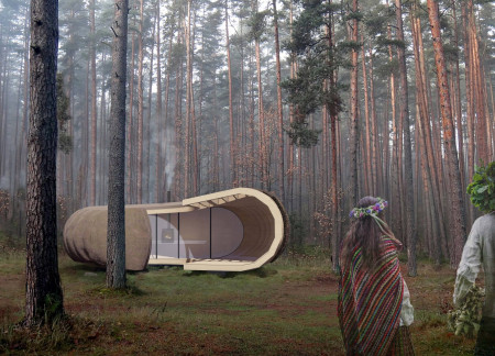 Thatch-Covered Retreats with Spiraled Shells and Ecological Design