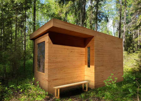 Meditation Cabin with Icell Insulation and Natural Pine Elements