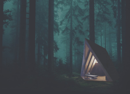 Elevated Meditation Retreat with Natural Slate and Timber Elements