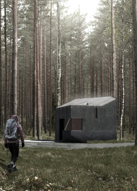 Corten Steel Cabins Emphasizing Solitude and Natural Harmony