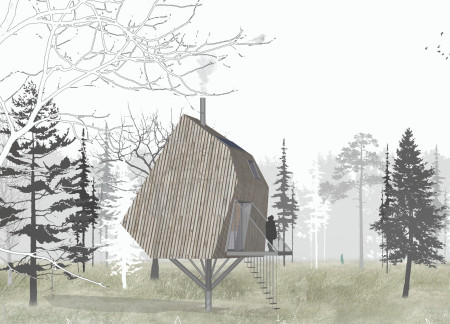 Natural Wood and Solar Harmony in a Meditative Living Space