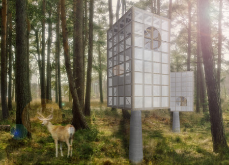 Concrete Core Cabin Emphasizing Mindfulness Through Natural Ventilation