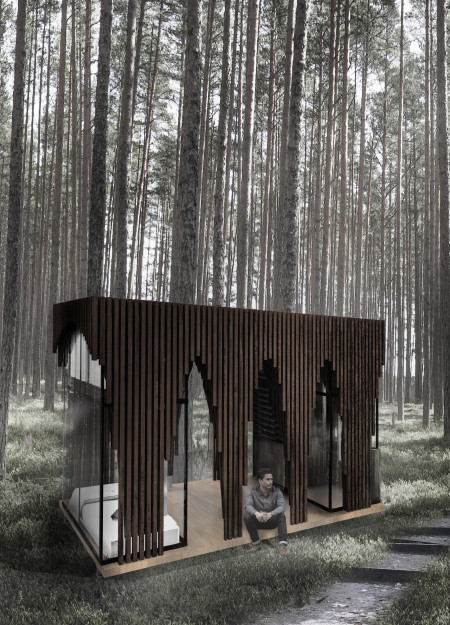 Timber Pavilion with Arch Structures Emphasizing Light and Nature
