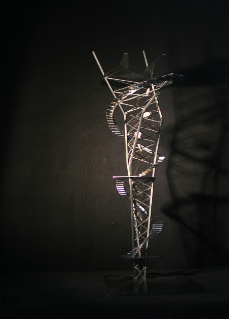 Vertical Garden Canopy Utilizing Steel and Hydroponics in a Wetland Observation Structure