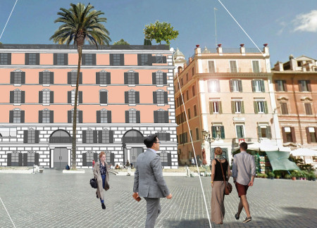 Rooftop Retreat Featuring Wrought Iron Accents and Communal Spaces