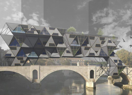 Steel Framework Meets OSB Panels in Modular Living on a Historic Bridge