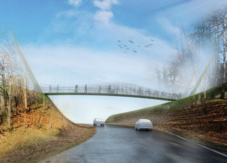 Copper Handrail and Carbon-Concrete Elevate Urban Accessibility in Pedestrian Crossing