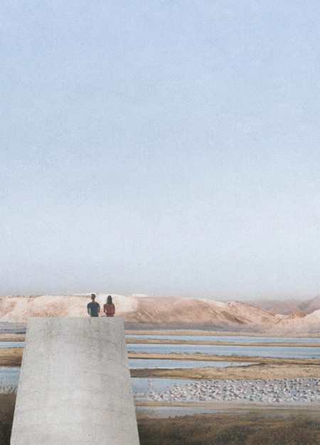 Cylindrical Structure Crafted from Desert Sand and Low Carbon Concrete