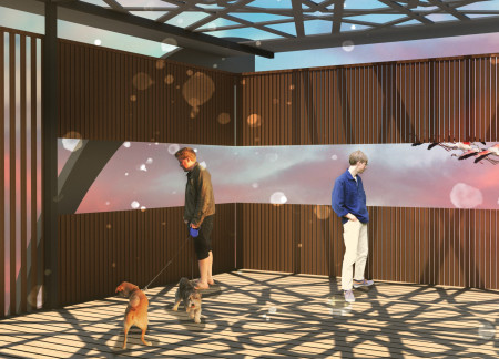 Timber Louvres Framing Natural Views in a Wetland Observation Space