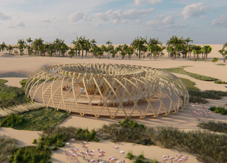 Bamboo Nest Inspired Observation Point in a Rich Ecosystem