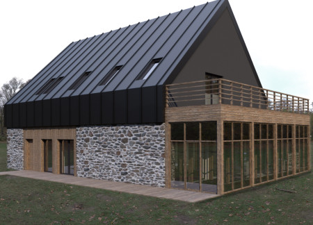 Sewage Treatment Integration with Green Roof and PEX Pipes in Community Space