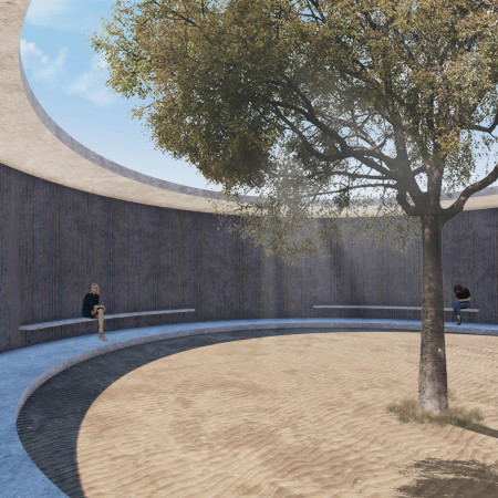 Light-Channelling Huts with Cement Plaster and Rubblestone in a Coastal Retreat