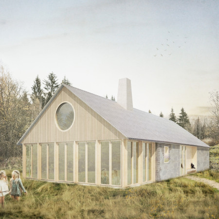 A Historic Stone Barn with Cylindrical Windows and Quarry Stone