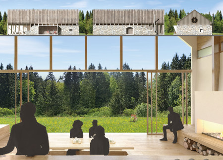 Bedrooms with Japanese Platforms and Stone Walls