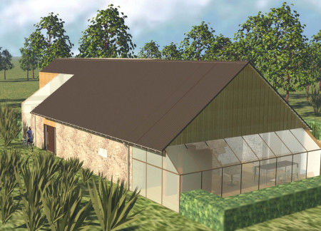 Stone Walls Embracing Natural Light in a Tea Production Retreat