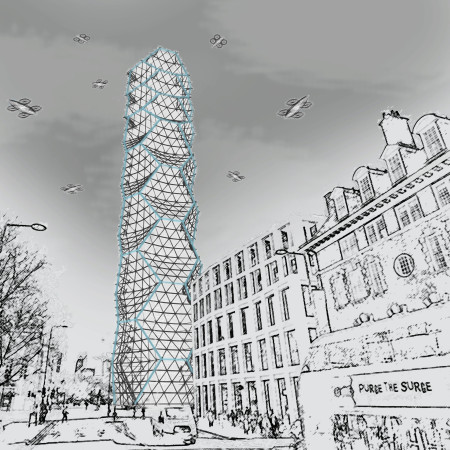 Reinforced Concrete Core with Steel Exoskeleton for Urban Mobility