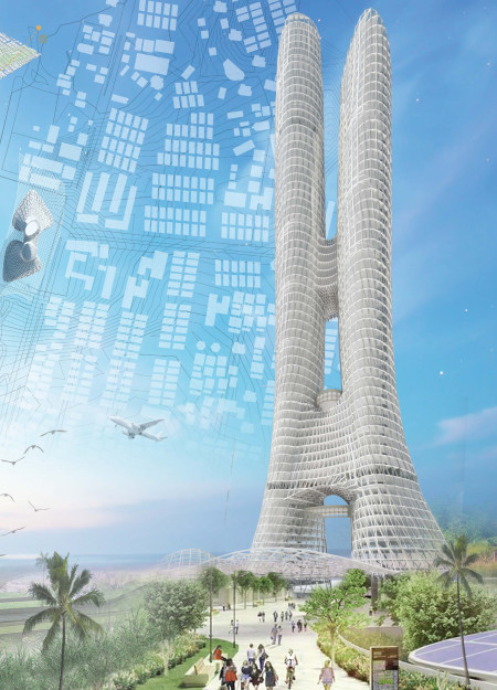Canopy-Integrated Towers Featuring Photovoltaic Glass for Sustainable Urban Living